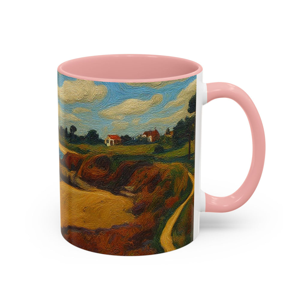 Coastal Landscape Coffee Mug — Vintage Seaside Painting Accent Mug