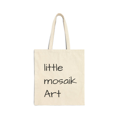 Canvas Tote Bag — 'Little Mosaik Art' Floral Print Cotton Shopper