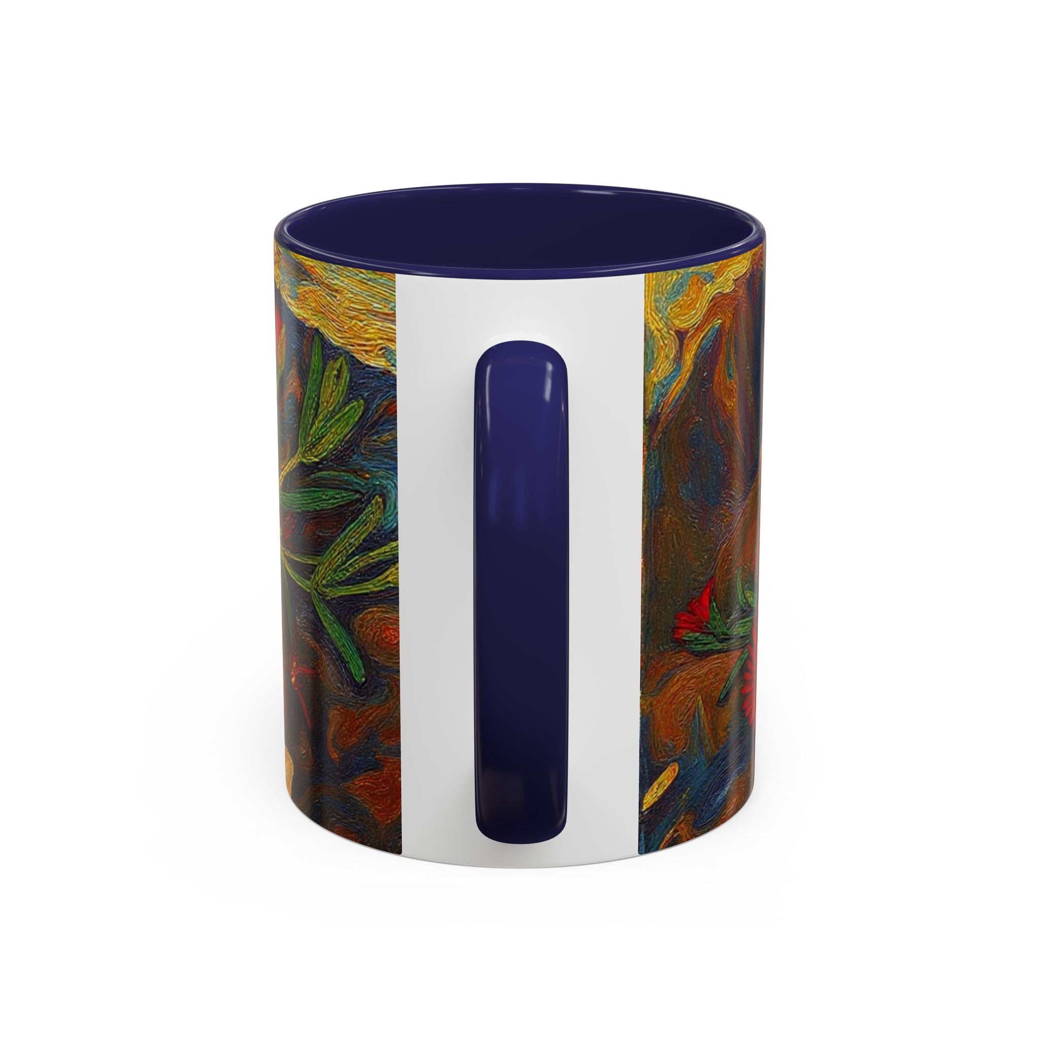 Floral Red Portulaca Accent Coffee Mug (11/15oz)