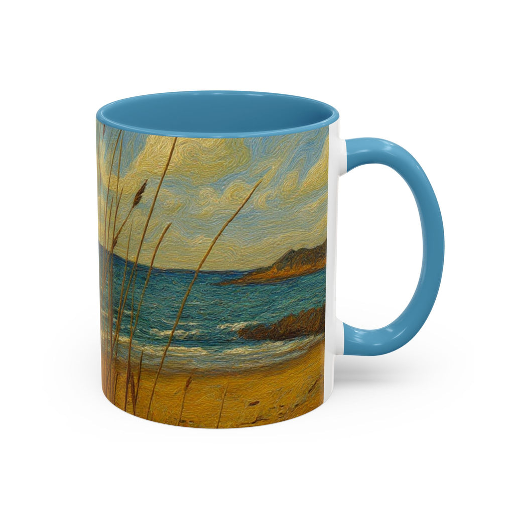 Coastal Beach Scene Accent Coffee Mug — Sea Dunes 11/15oz