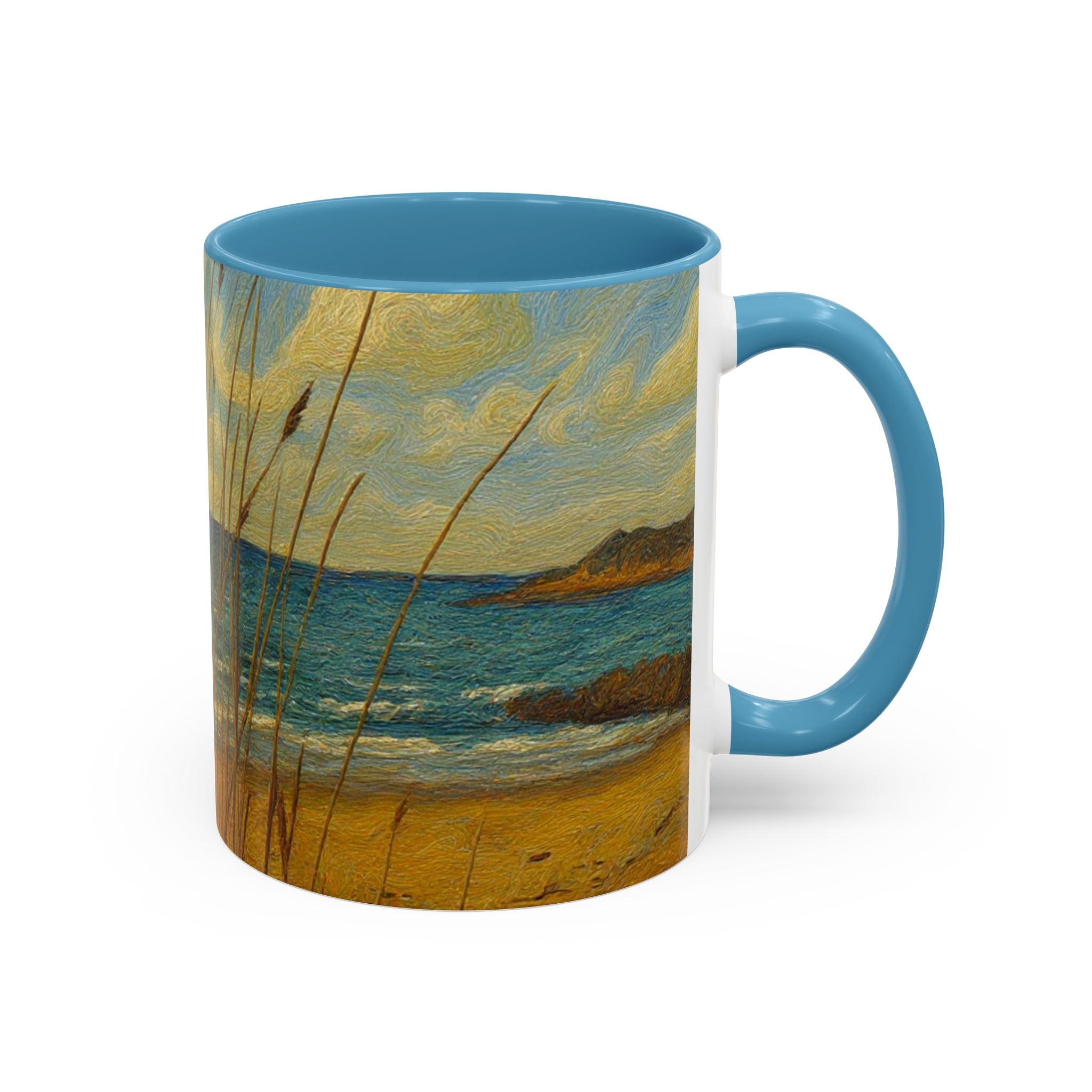 Coastal Beach Scene Accent Coffee Mug — Sea Dunes 11/15oz
