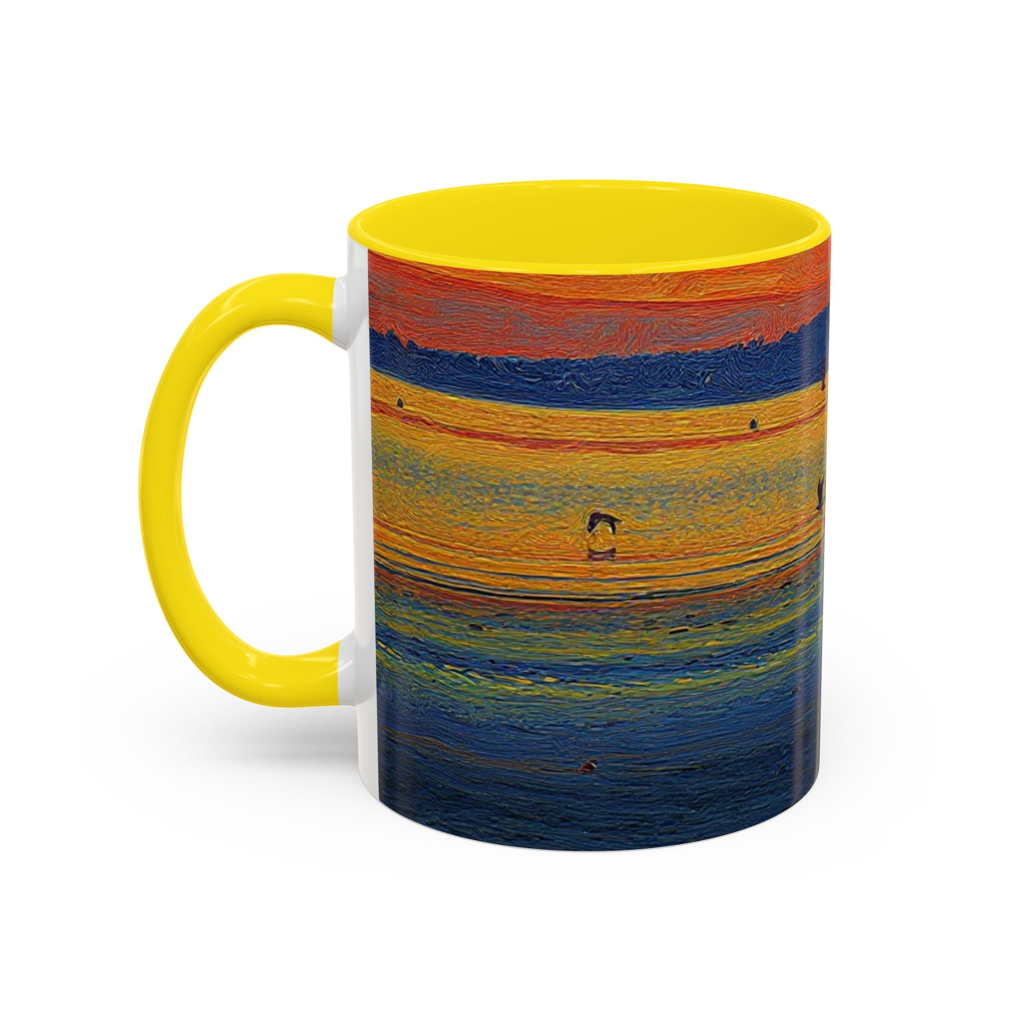 Sunset Harbor Accent Coffee Mug — Ocean Sunset Art