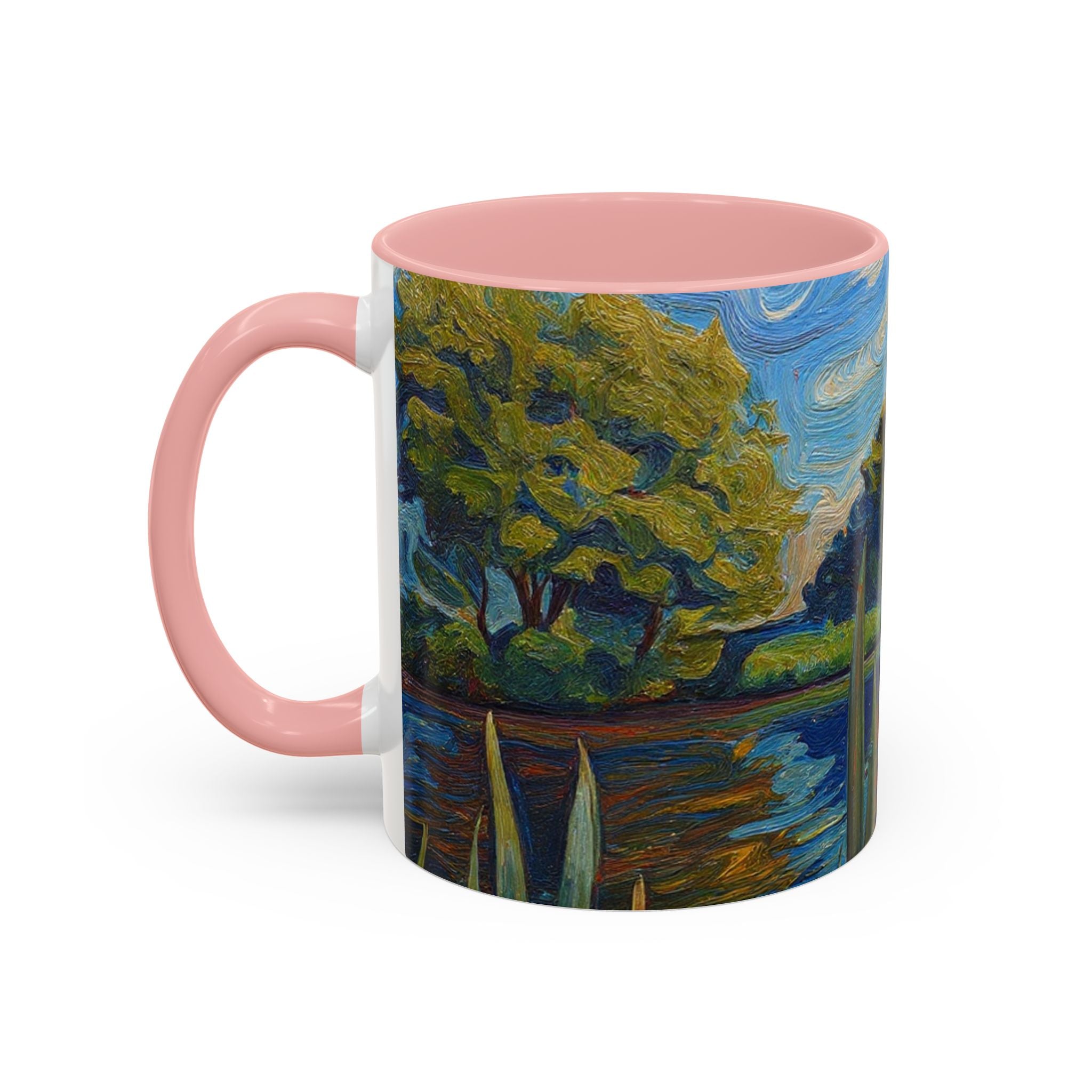 Scenic Lakeside Art Mug — Van Gogh‑Style Nature Coffee Cup (11/15oz)