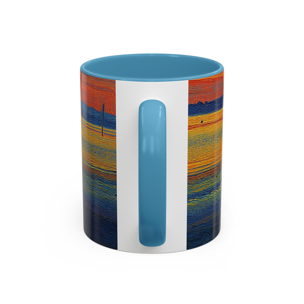 Sunset Harbor Accent Coffee Mug — Ocean Sunset Art