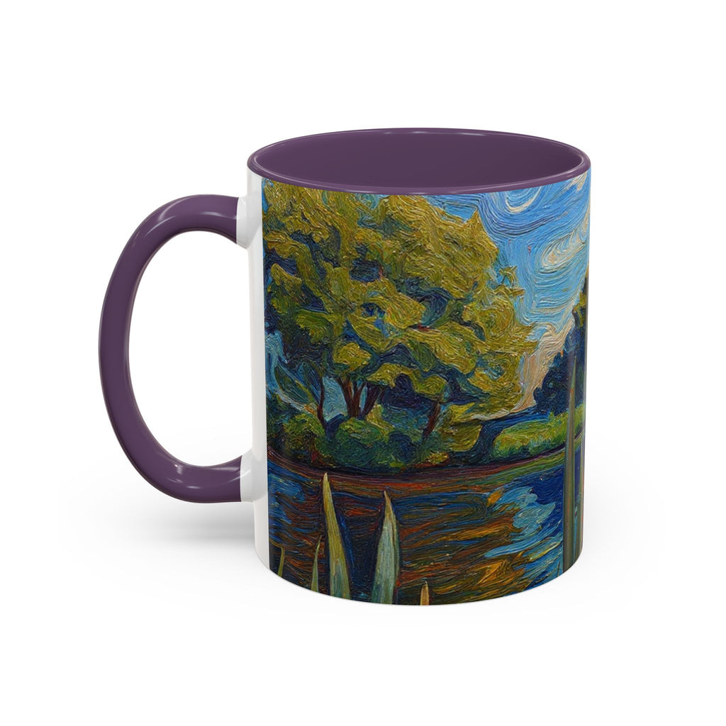 Scenic Lakeside Art Mug — Van Gogh‑Style Nature Coffee Cup (11/15oz)