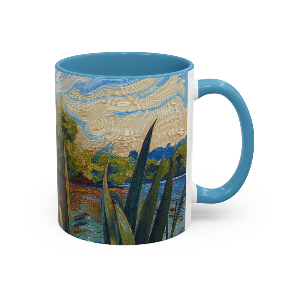 Scenic Lakeside Art Mug — Van Gogh‑Style Nature Coffee Cup (11/15oz)