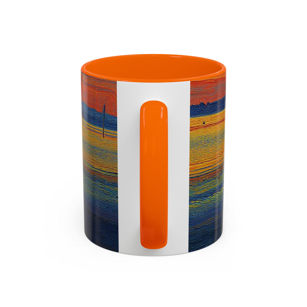 Sunset Harbor Accent Coffee Mug — Ocean Sunset Art