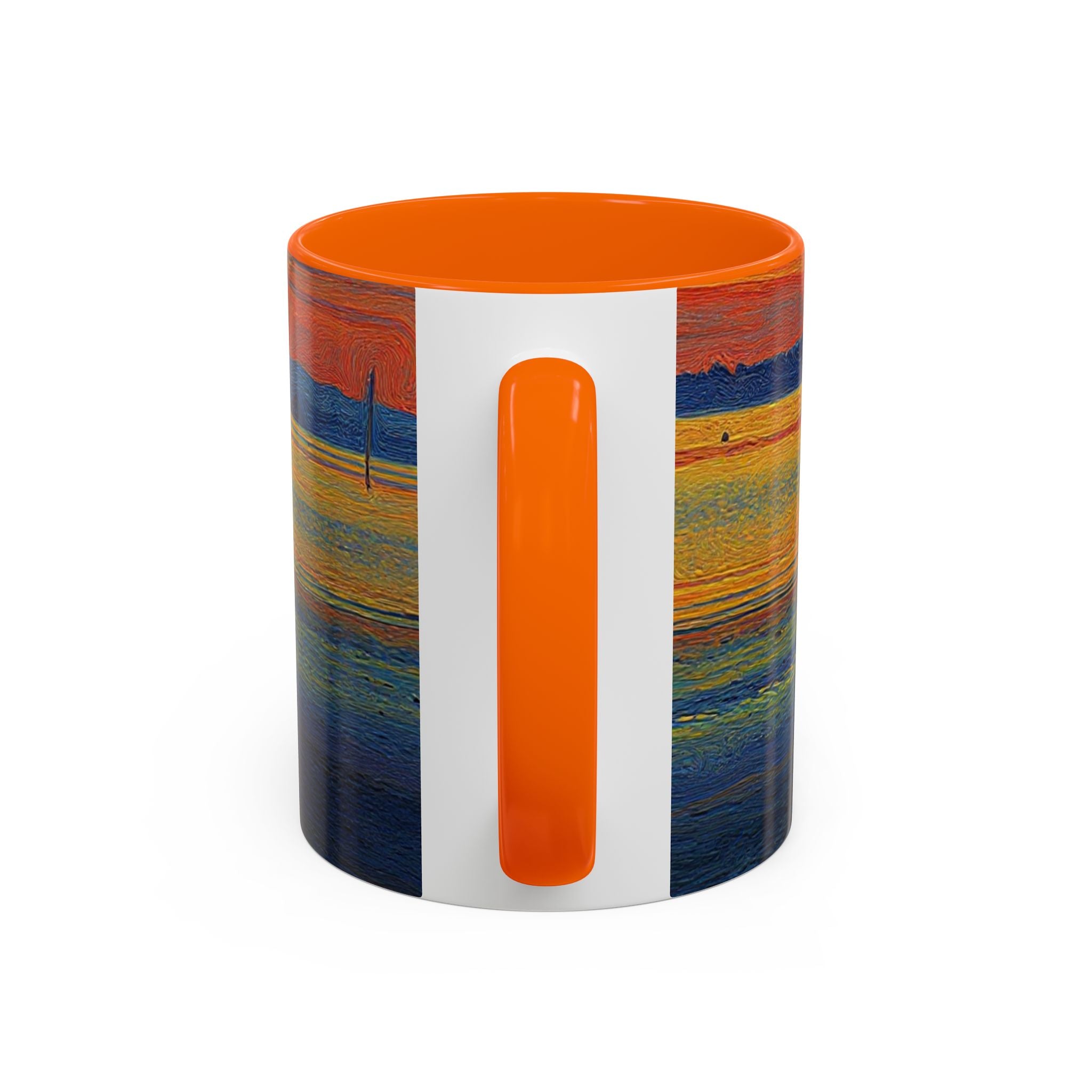 Sunset Harbor Accent Coffee Mug — Ocean Sunset Art