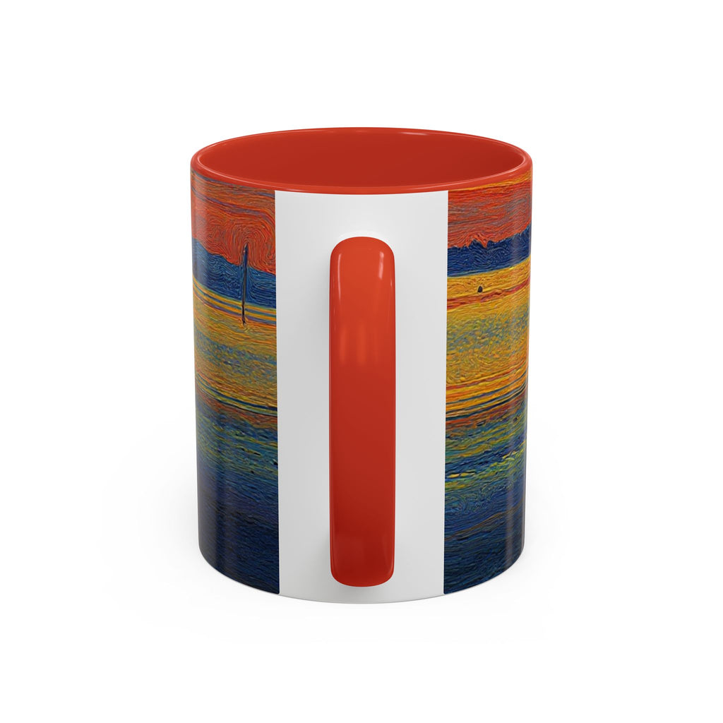 Sunset Harbor Accent Coffee Mug — Ocean Sunset Art