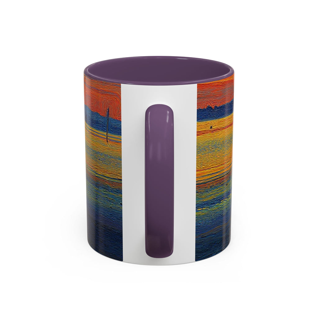 Sunset Harbor Accent Coffee Mug — Ocean Sunset Art