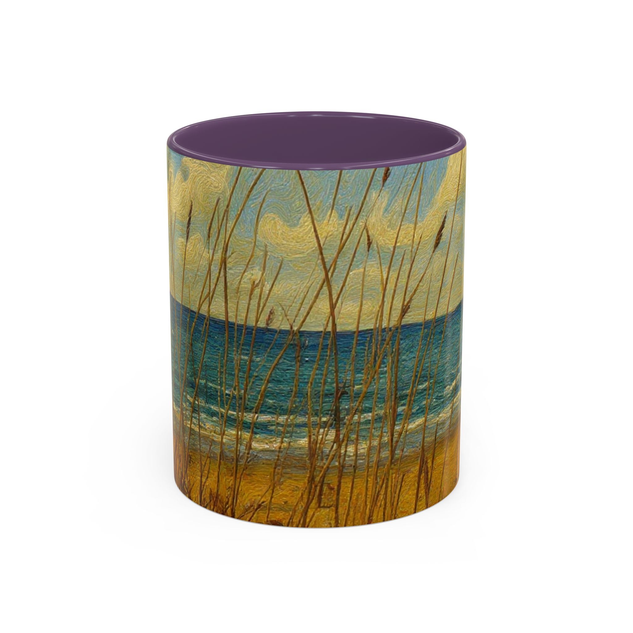 Coastal Beach Scene Accent Coffee Mug — Sea Dunes 11/15oz