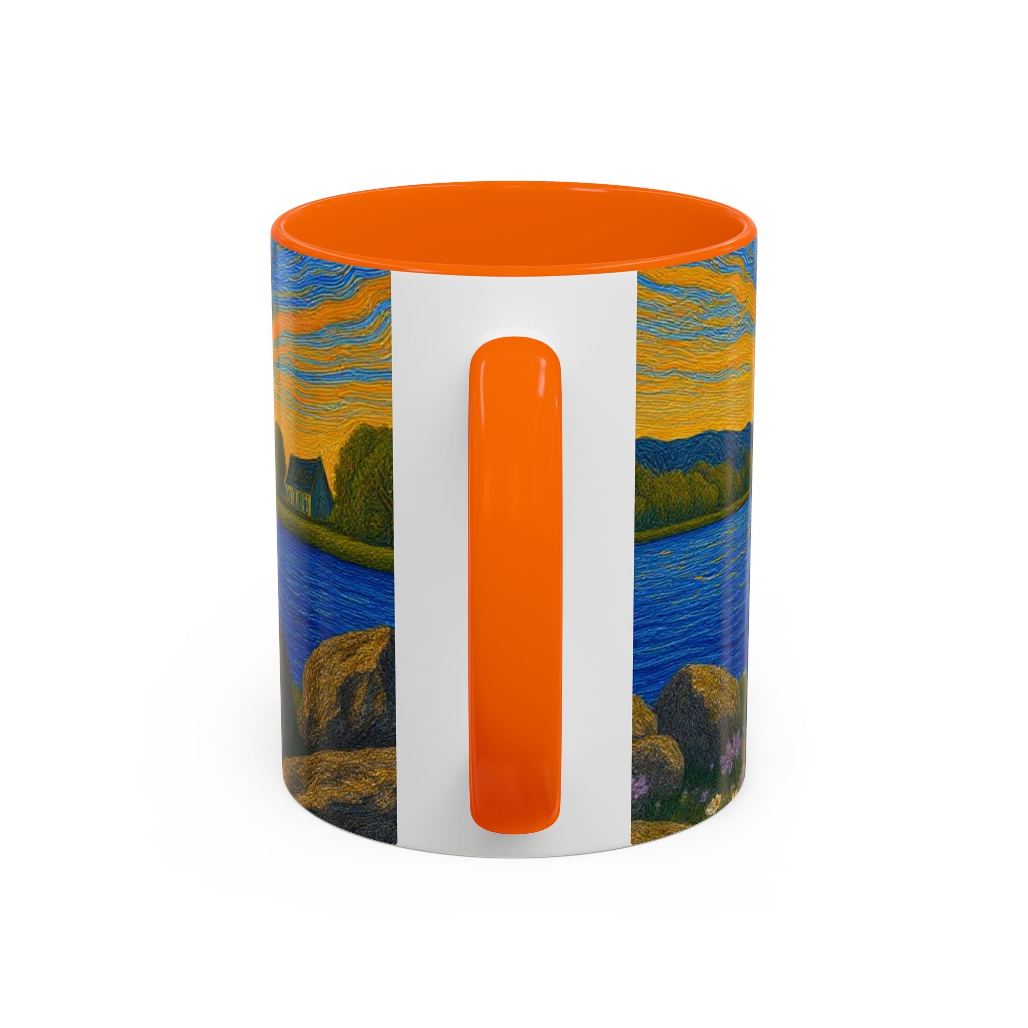 Sunset Harbor Art Coffee Mug — Vibrant Seascape Accent Mug (11/15 oz)