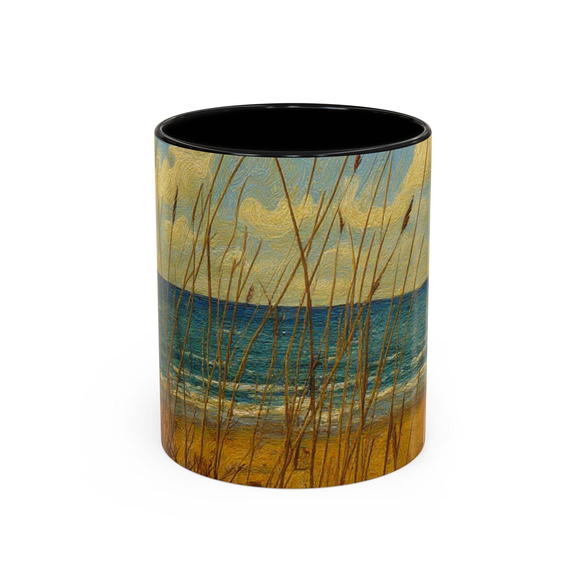 Coastal Beach Scene Accent Coffee Mug — Sea Dunes 11/15oz