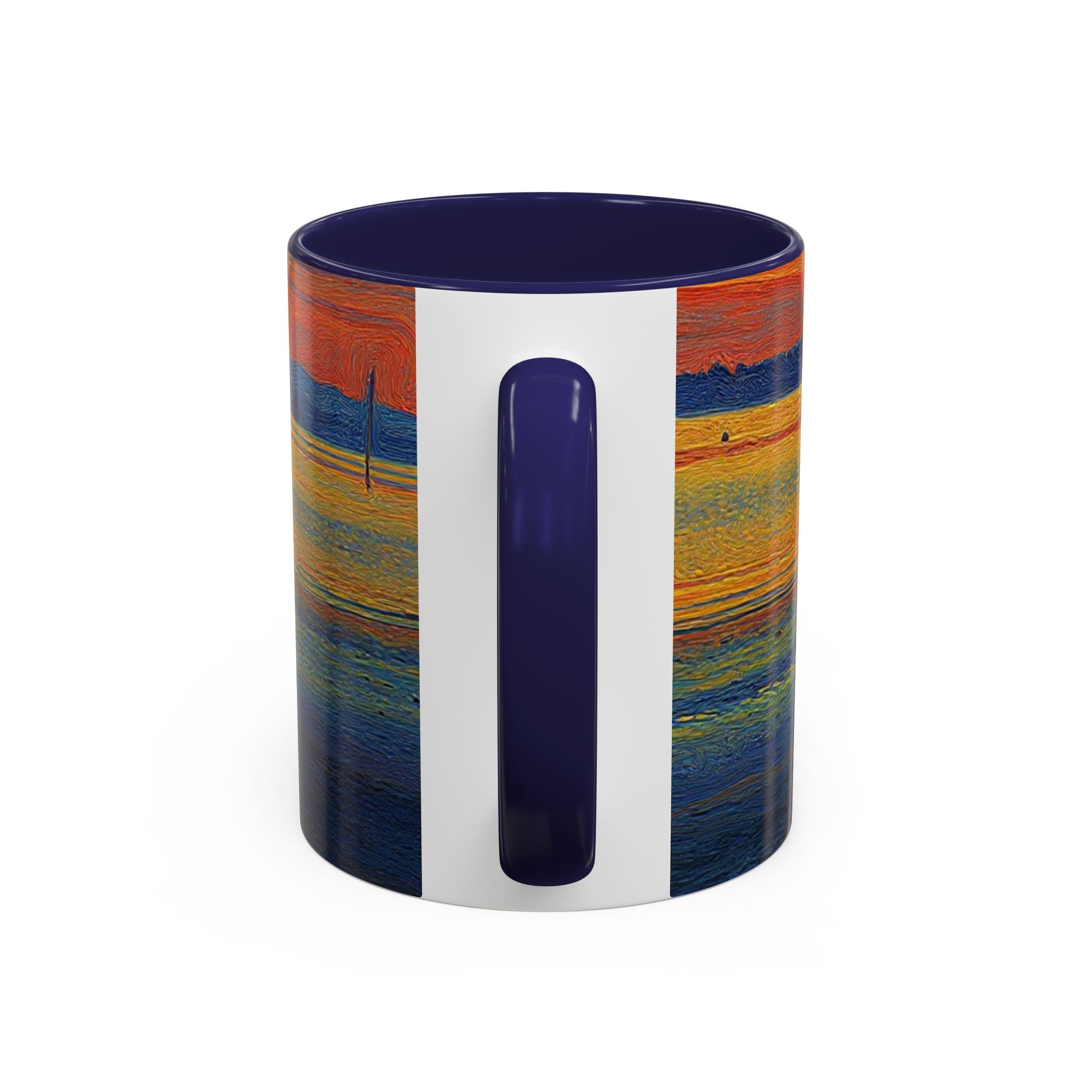 Sunset Harbor Accent Coffee Mug — Ocean Sunset Art