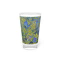 Floral Blue Vinca Pint Glass — 16oz Botanical Beer Glass