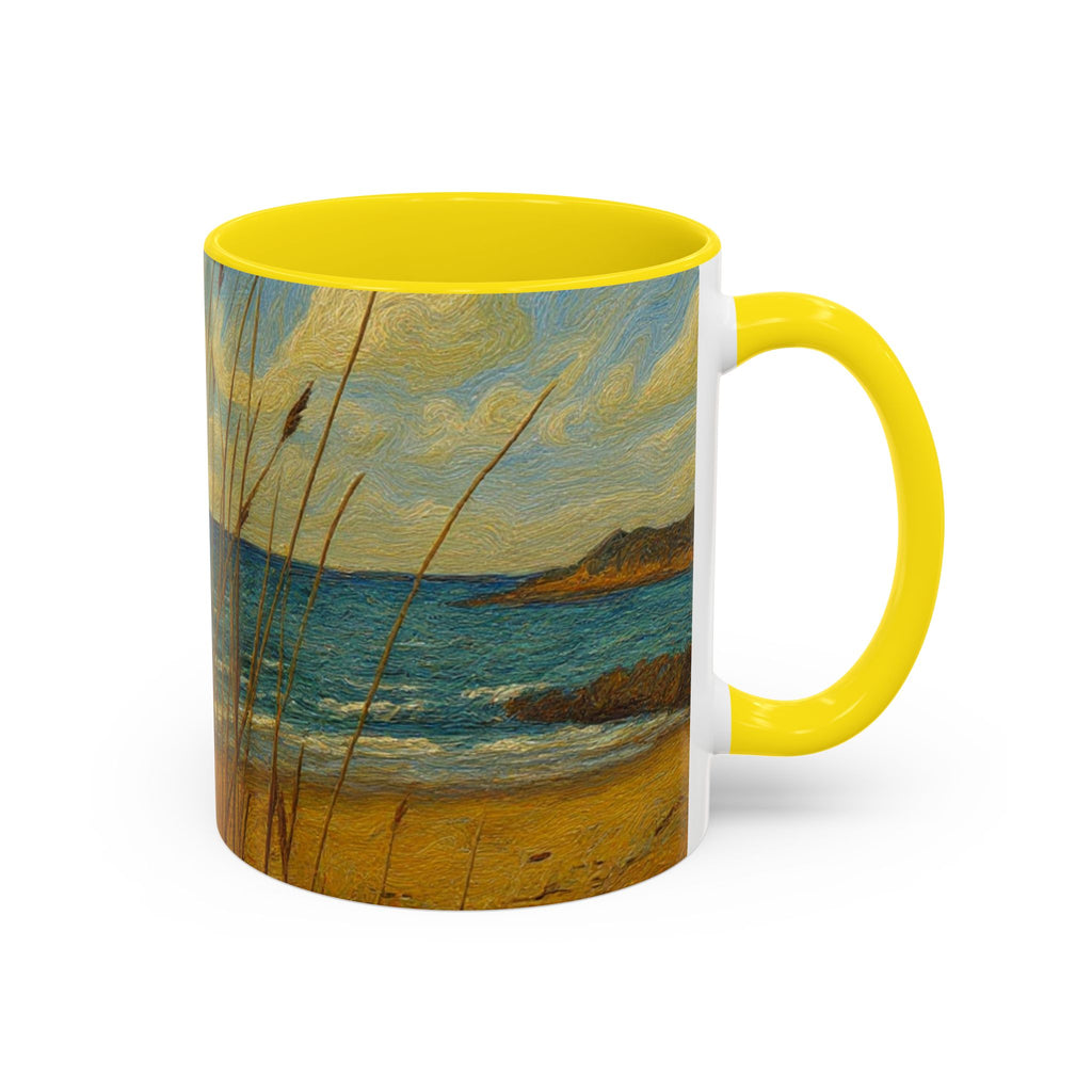 Coastal Beach Scene Accent Coffee Mug — Sea Dunes 11/15oz