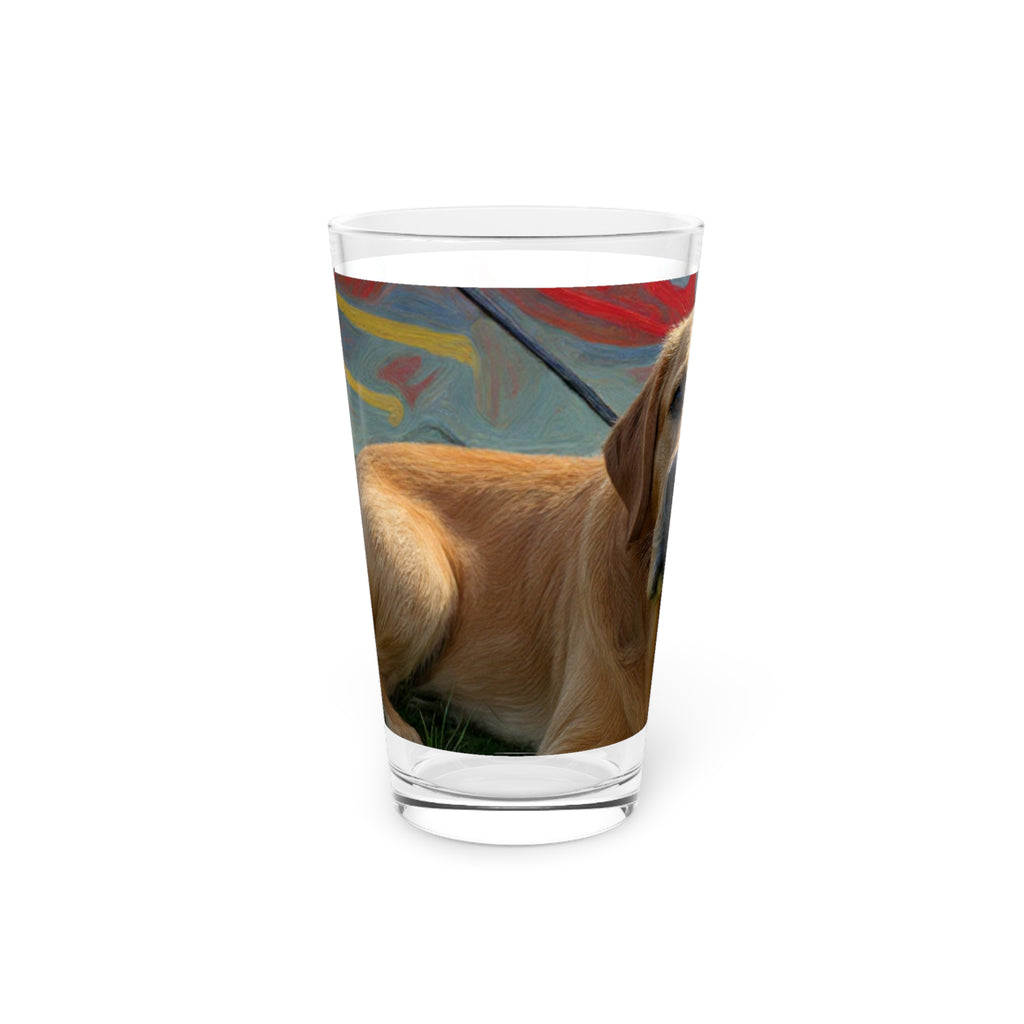 Dog Photo Pint Glass — Personalized Golden Retriever 16oz Beer Glass