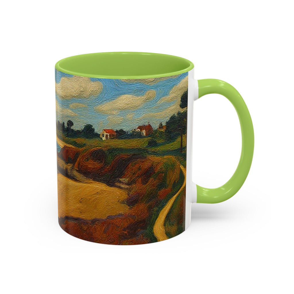 Coastal Landscape Coffee Mug — Vintage Seaside Painting Accent Mug