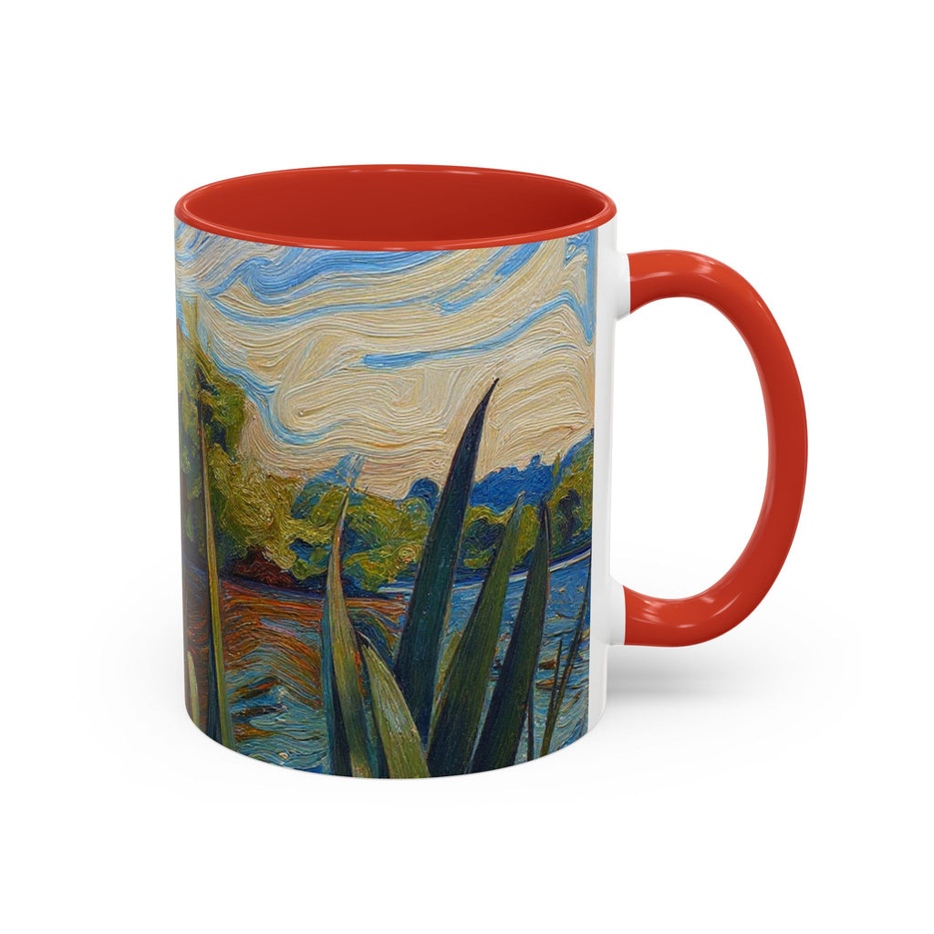 Scenic Lakeside Art Mug — Van Gogh‑Style Nature Coffee Cup (11/15oz)