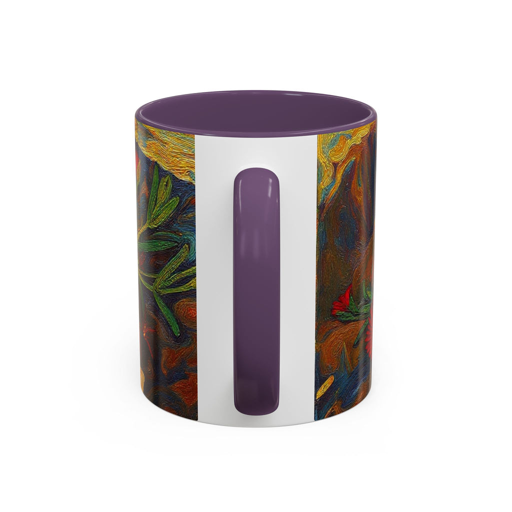 Floral Red Portulaca Accent Coffee Mug (11/15oz)