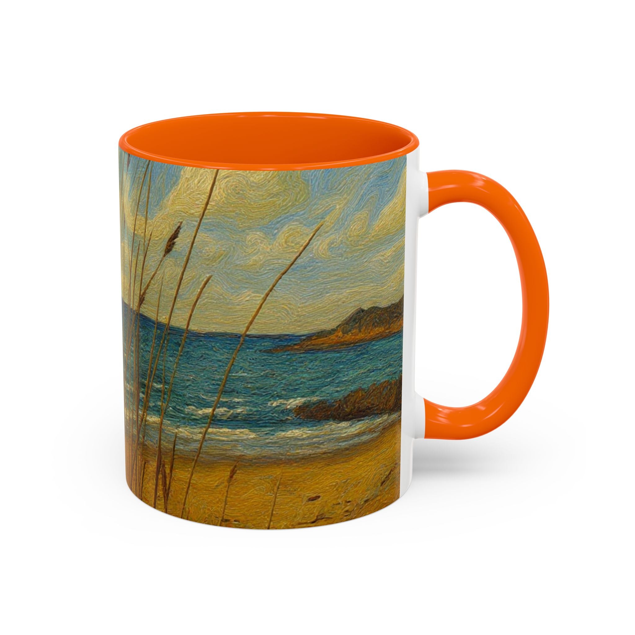 Coastal Beach Scene Accent Coffee Mug — Sea Dunes 11/15oz