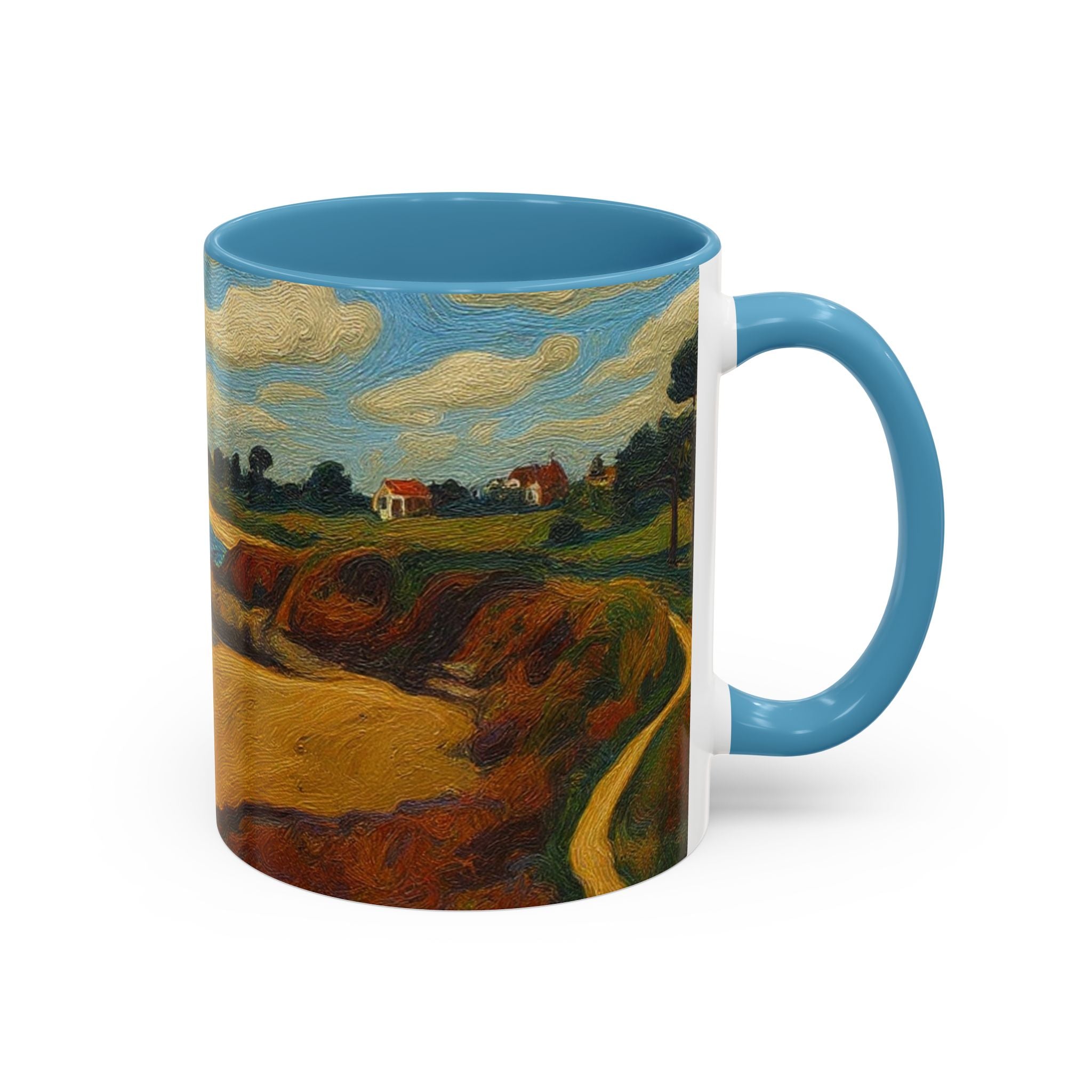 Coastal Landscape Coffee Mug — Vintage Seaside Painting Accent Mug