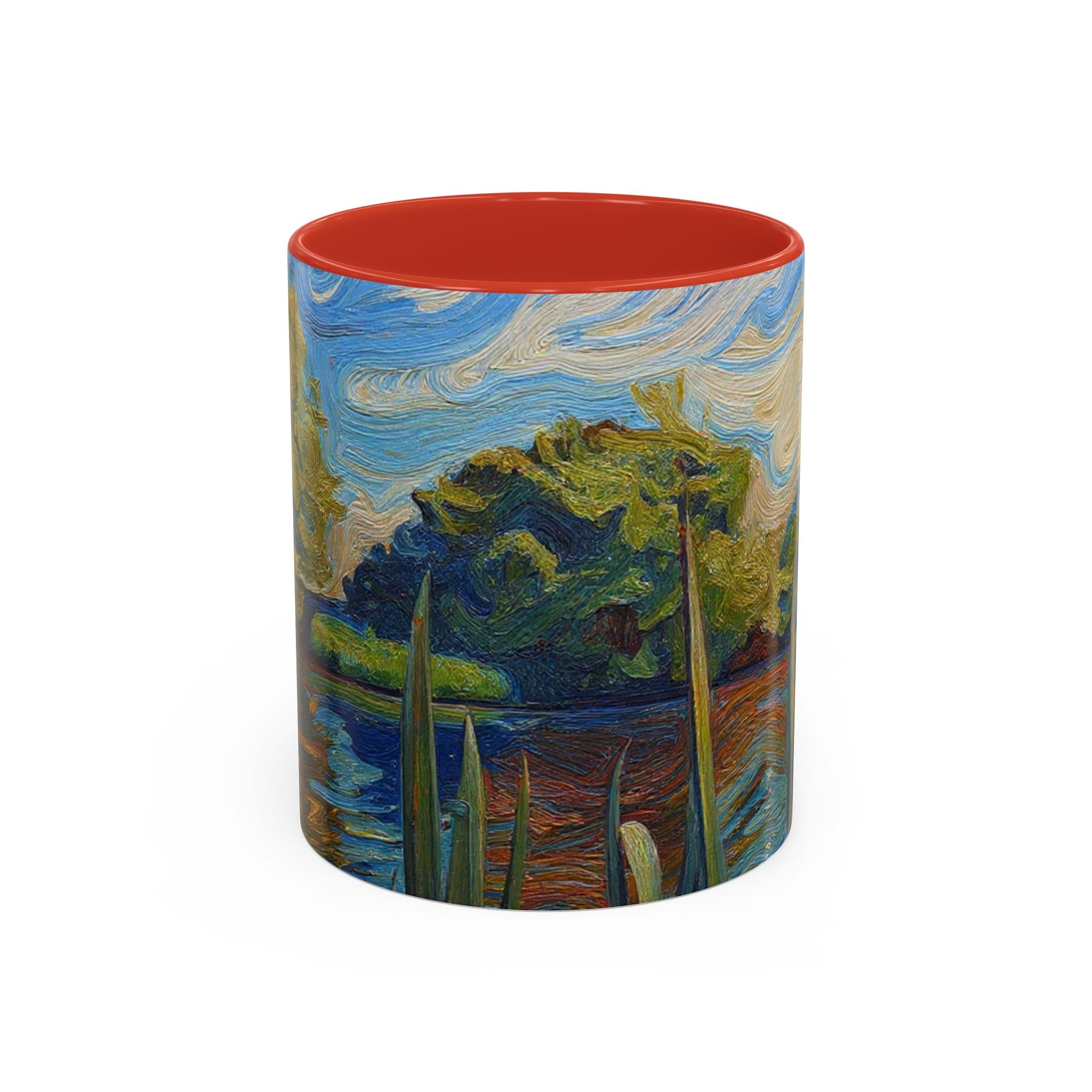 Scenic Lakeside Art Mug — Van Gogh‑Style Nature Coffee Cup (11/15oz)