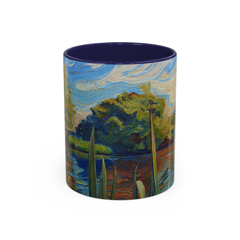 Scenic Lakeside Art Mug — Van Gogh‑Style Nature Coffee Cup (11/15oz)