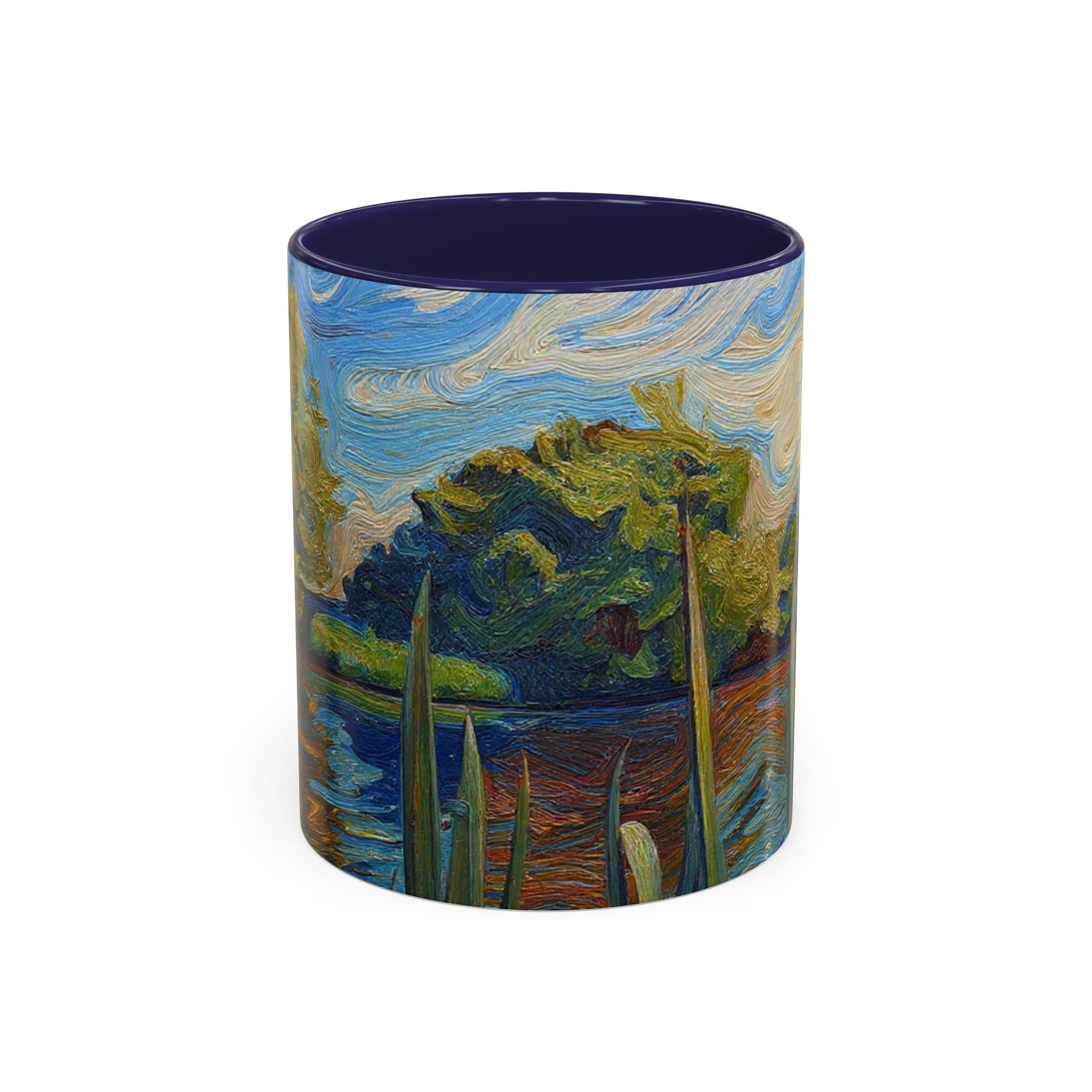 Scenic Lakeside Art Mug — Van Gogh‑Style Nature Coffee Cup (11/15oz)