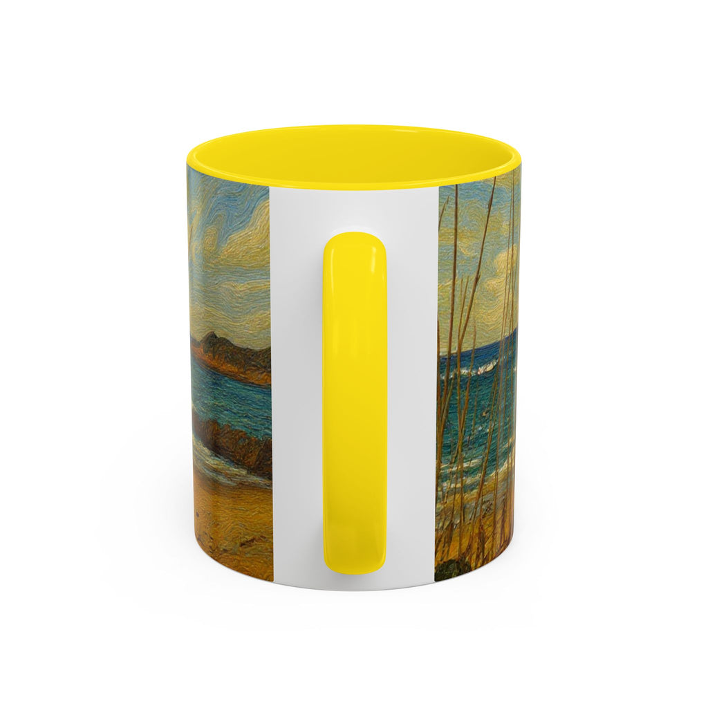 Coastal Beach Scene Accent Coffee Mug — Sea Dunes 11/15oz