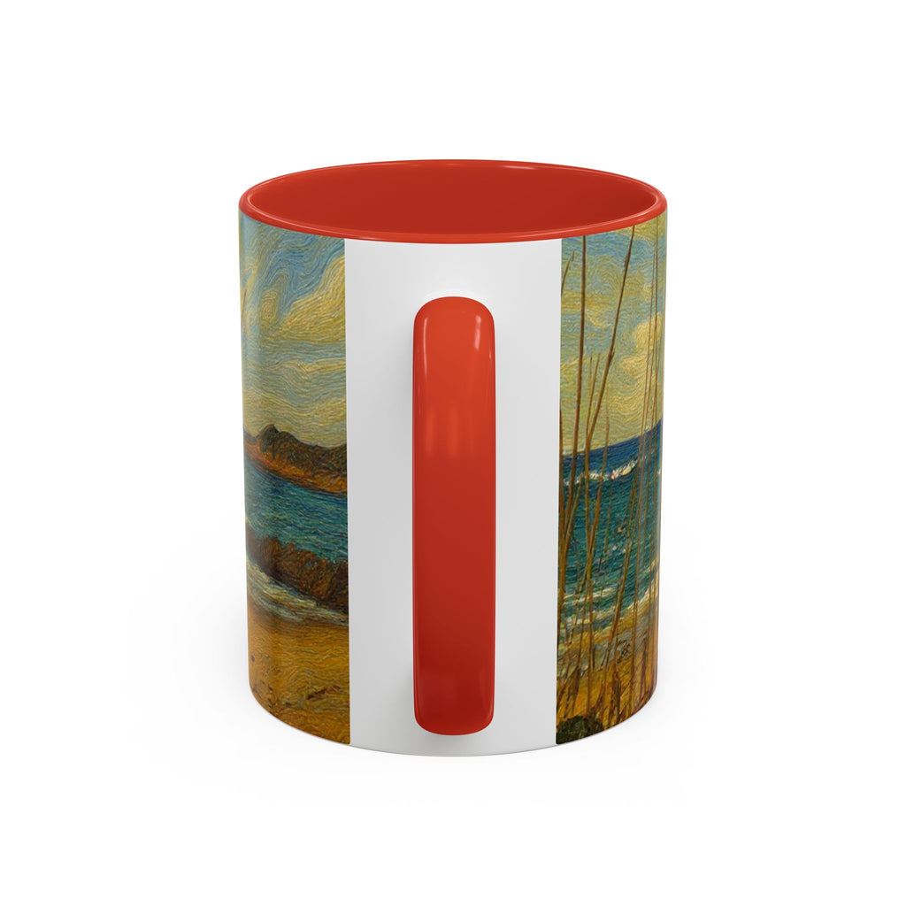 Coastal Beach Scene Accent Coffee Mug — Sea Dunes 11/15oz