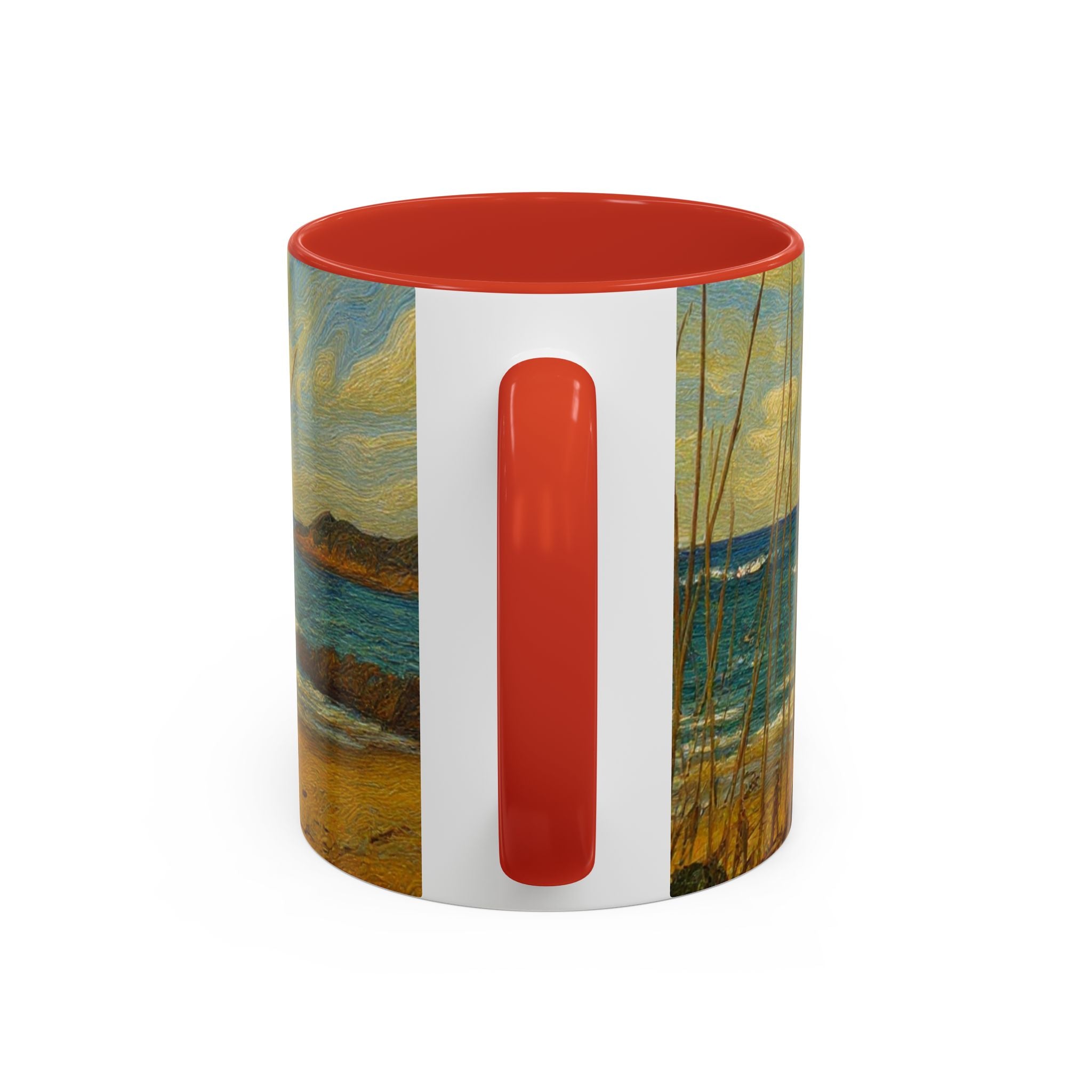 Coastal Beach Scene Accent Coffee Mug — Sea Dunes 11/15oz