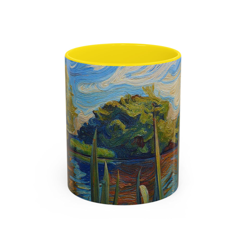 Scenic Lakeside Art Mug — Van Gogh‑Style Nature Coffee Cup (11/15oz)