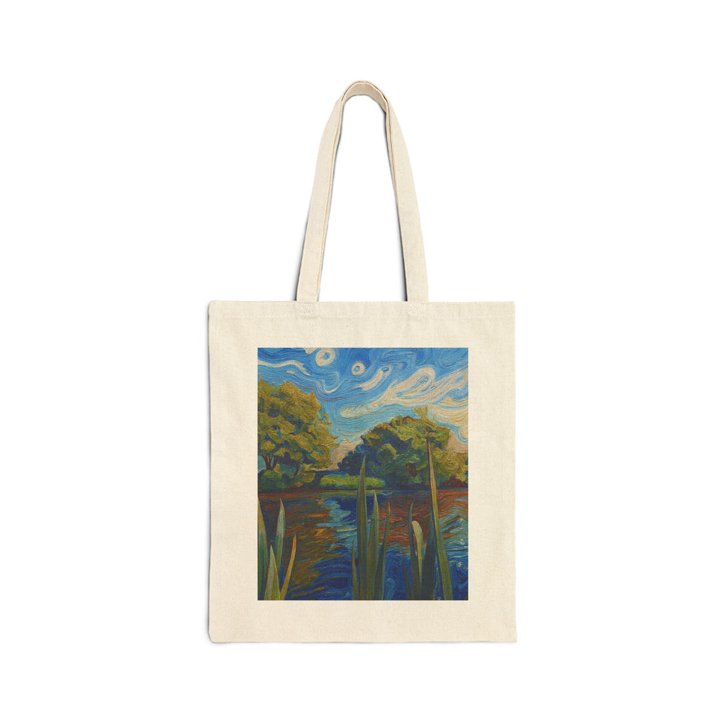 Canvas Tote Bag — Scenic River Landscape Art Print