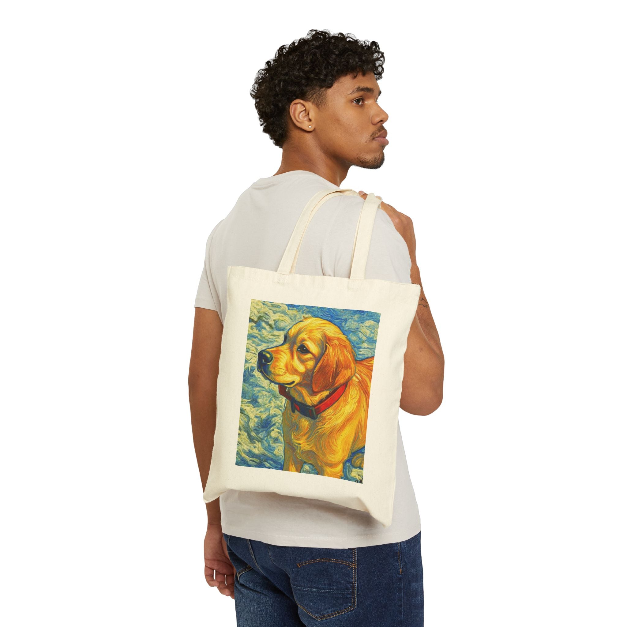 Tote Bag — Golden Retriever Art Print Canvas Tote