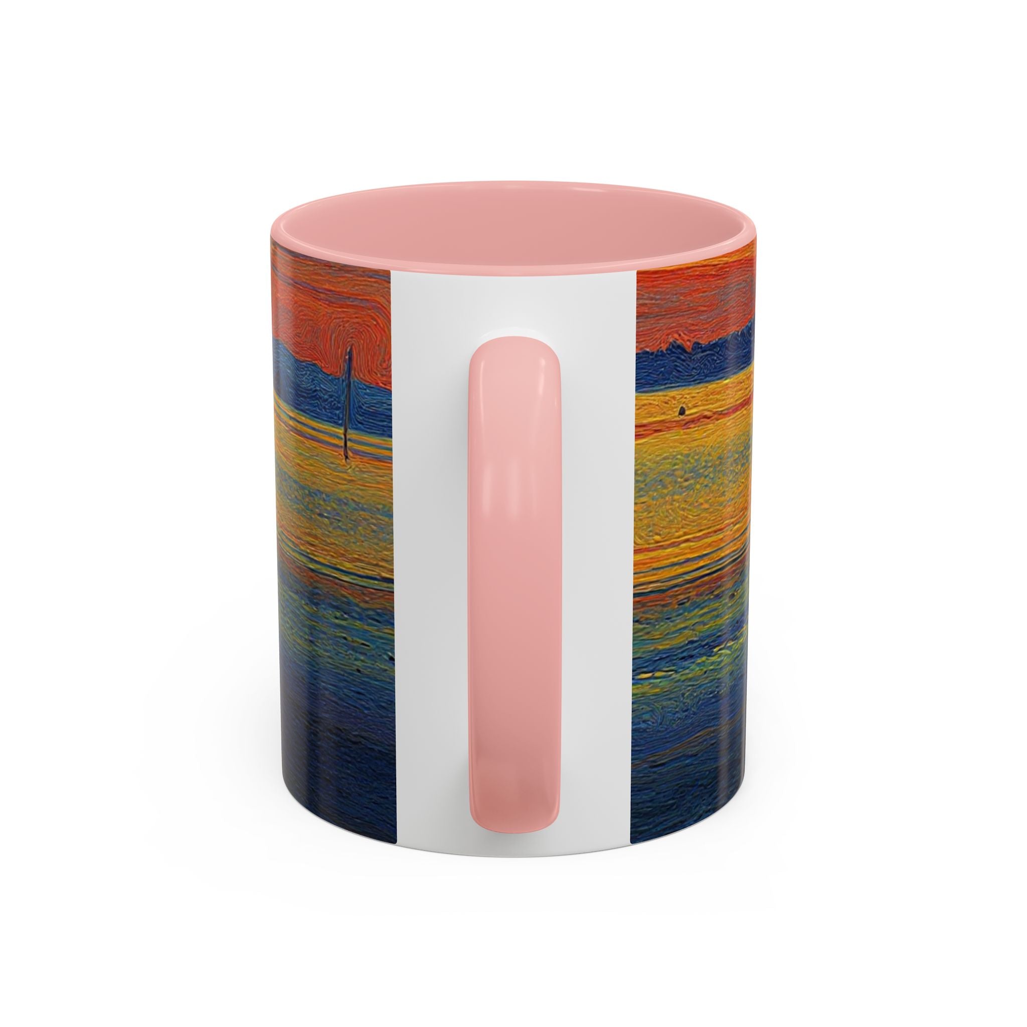 Sunset Harbor Accent Coffee Mug — Ocean Sunset Art