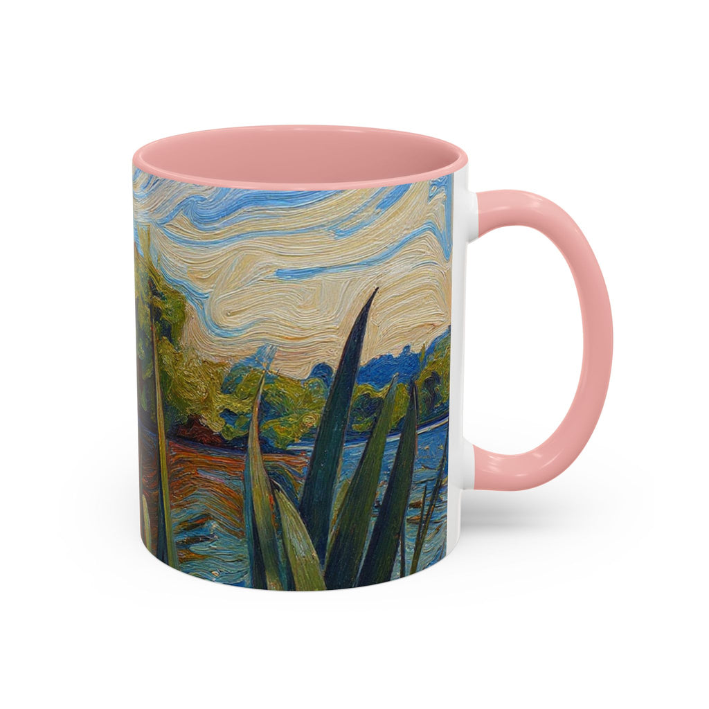 Scenic Lakeside Art Mug — Van Gogh‑Style Nature Coffee Cup (11/15oz)