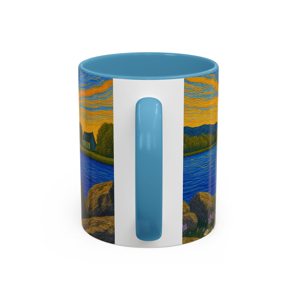 Sunset Harbor Art Coffee Mug — Vibrant Seascape Accent Mug (11/15 oz)