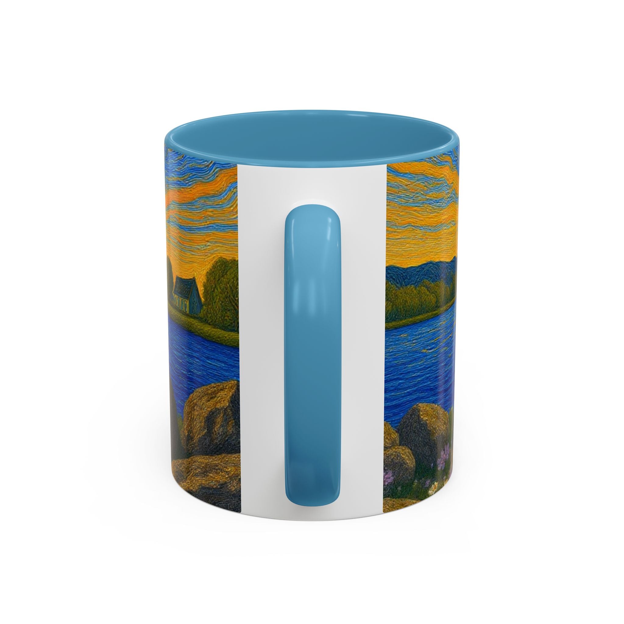 Sunset Harbor Art Coffee Mug — Vibrant Seascape Accent Mug (11/15 oz)
