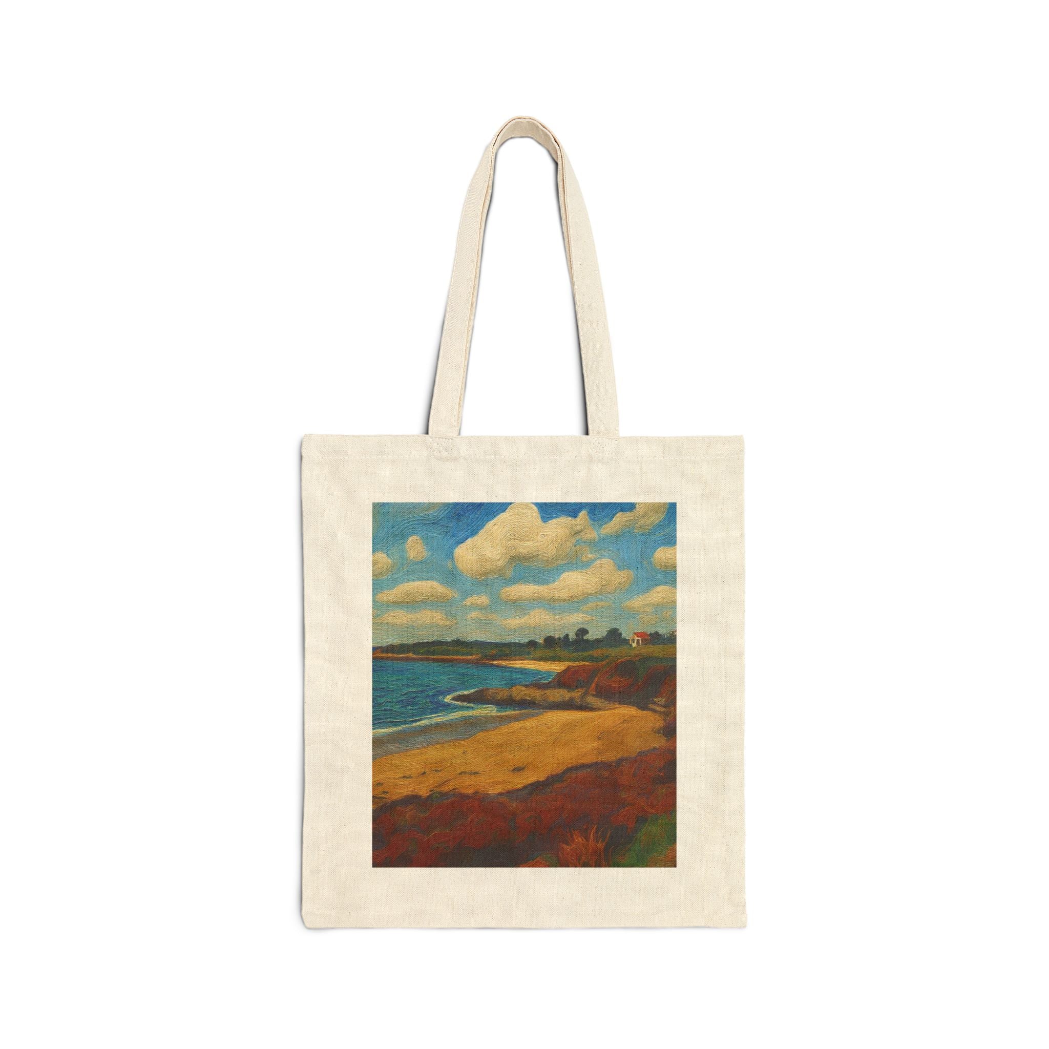 Tote Bag — Coastal Landscape Canvas Tote with 'little mosaik Art' Print