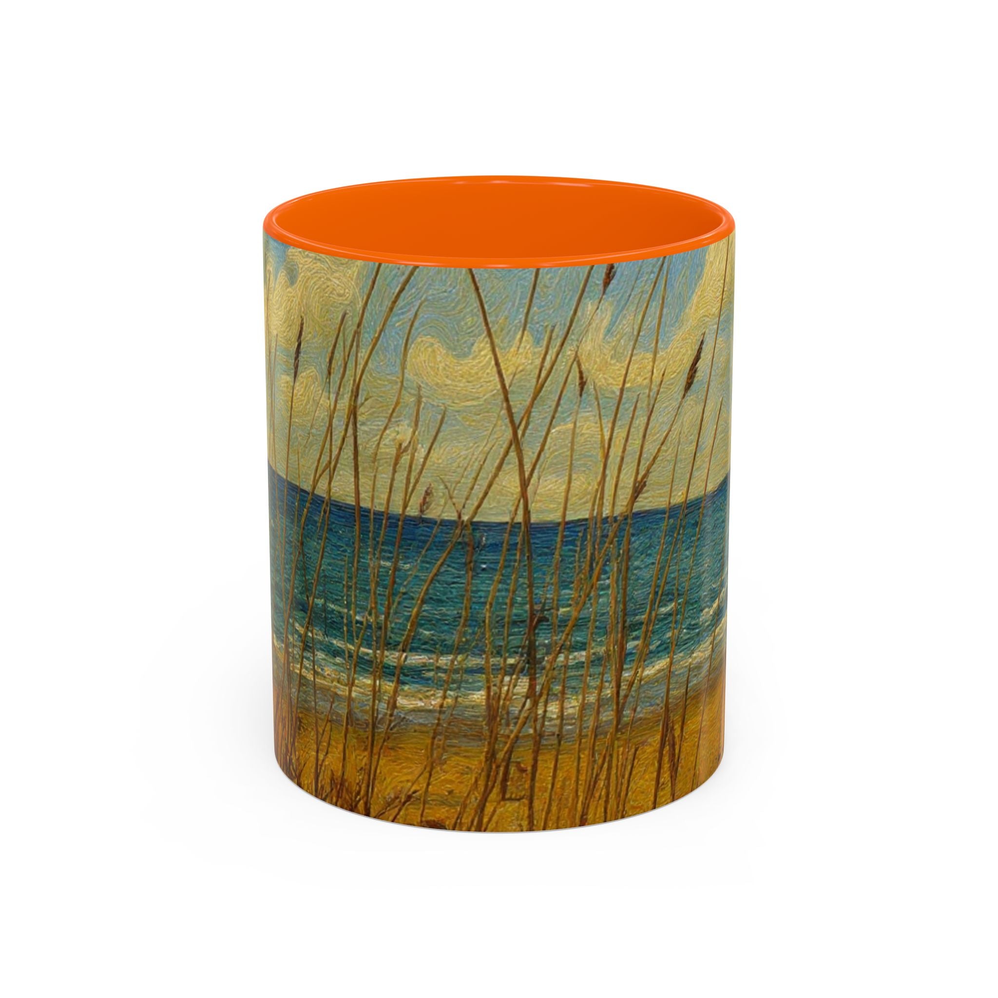 Coastal Beach Scene Accent Coffee Mug — Sea Dunes 11/15oz