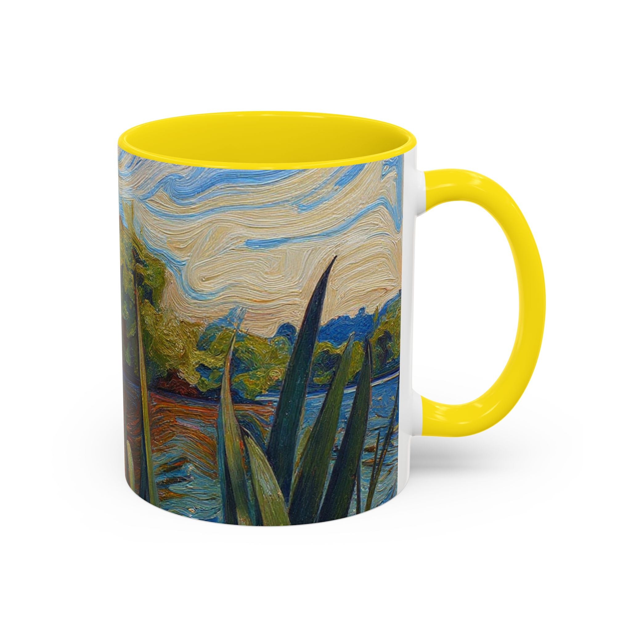 Scenic Lakeside Art Mug — Van Gogh‑Style Nature Coffee Cup (11/15oz)