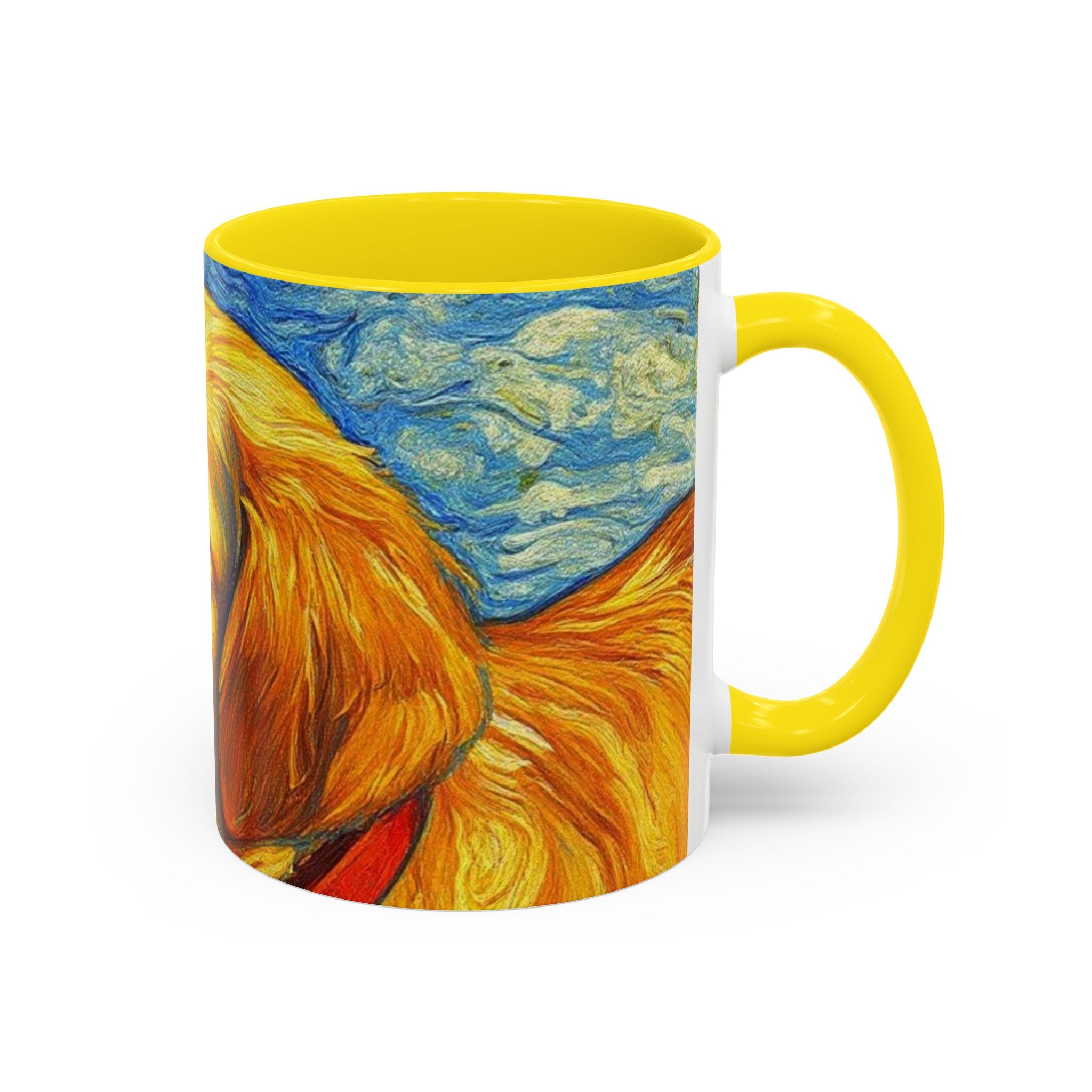 Golden Retriever Art Coffee Mug — Color Accent 11/15oz
