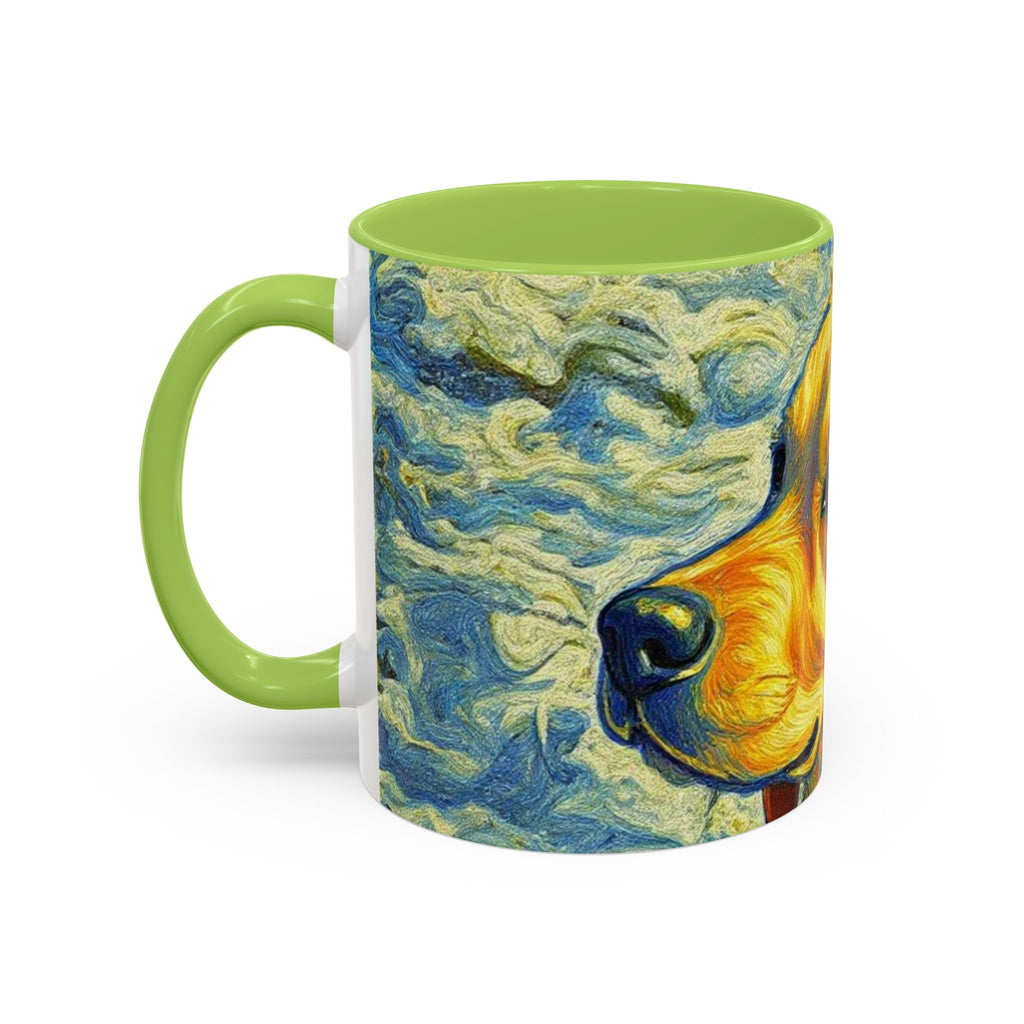 Golden Retriever Art Coffee Mug — Color Accent 11/15oz