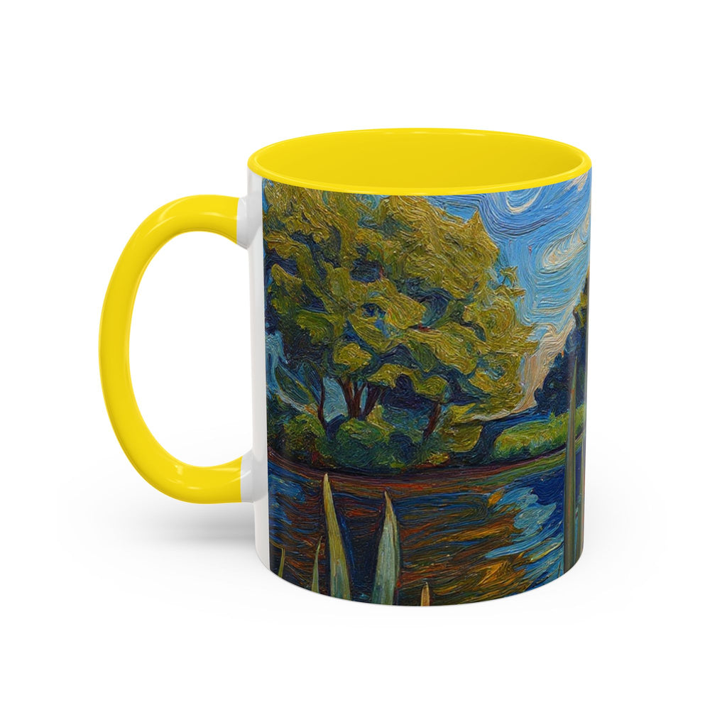 Scenic Lakeside Art Mug — Van Gogh‑Style Nature Coffee Cup (11/15oz)