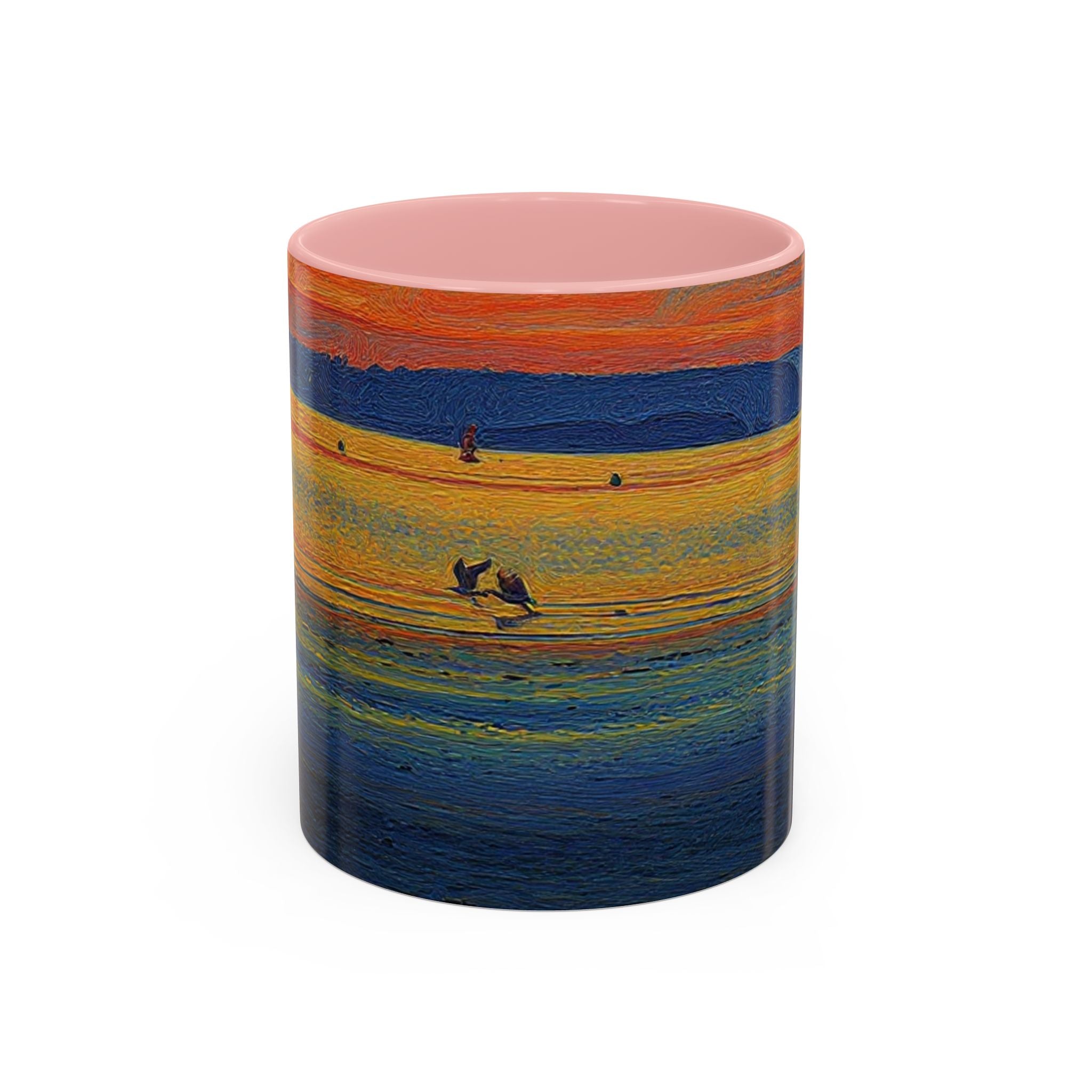 Sunset Harbor Accent Coffee Mug — Ocean Sunset Art