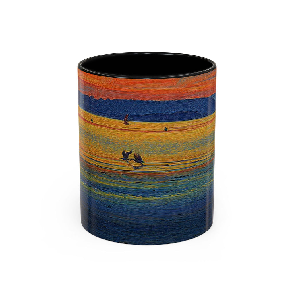 Sunset Harbor Accent Coffee Mug — Ocean Sunset Art