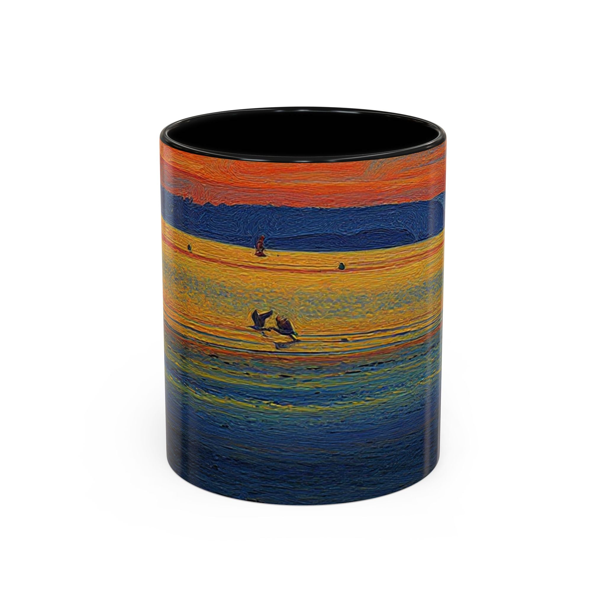 Sunset Harbor Accent Coffee Mug — Ocean Sunset Art