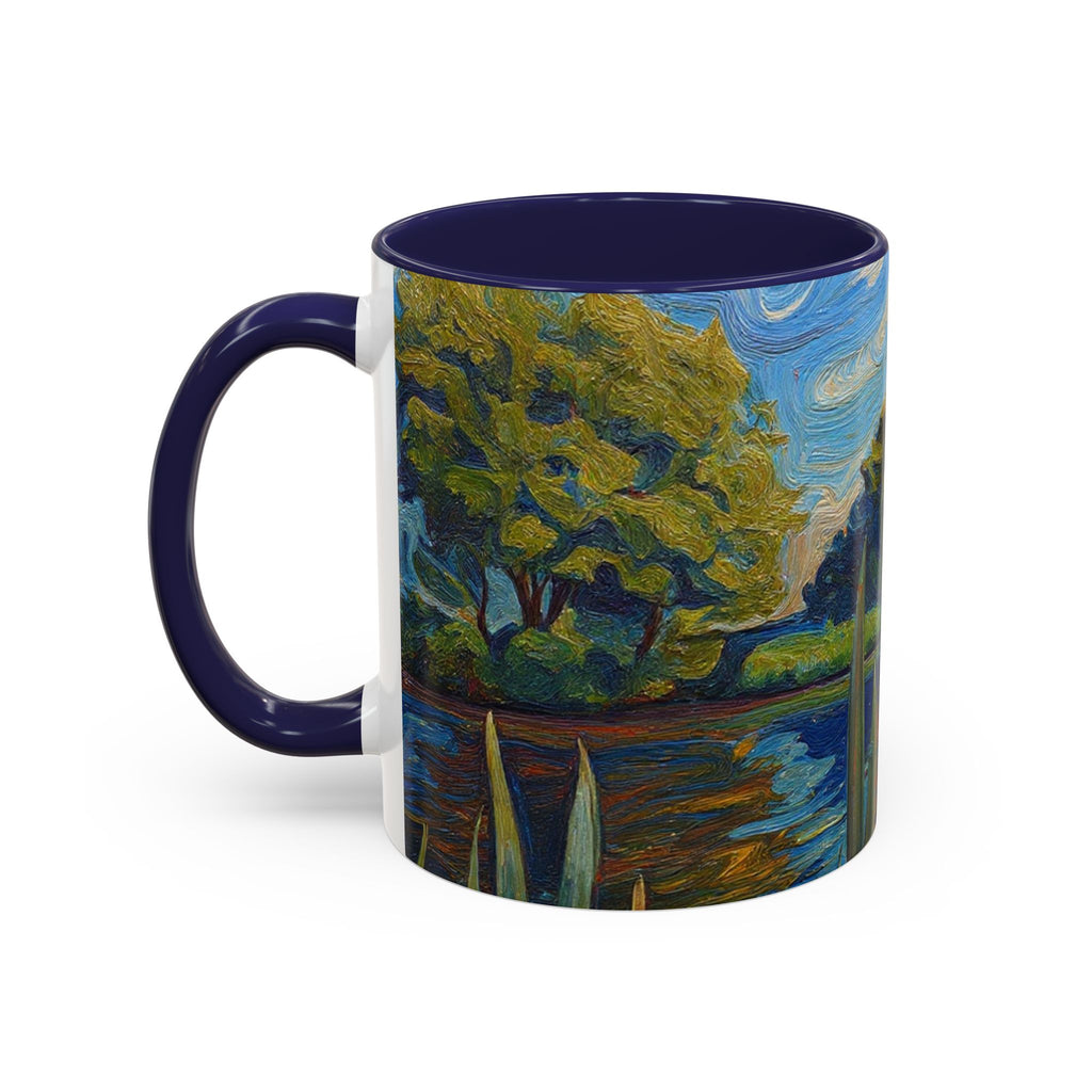 Scenic Lakeside Art Mug — Van Gogh‑Style Nature Coffee Cup (11/15oz)
