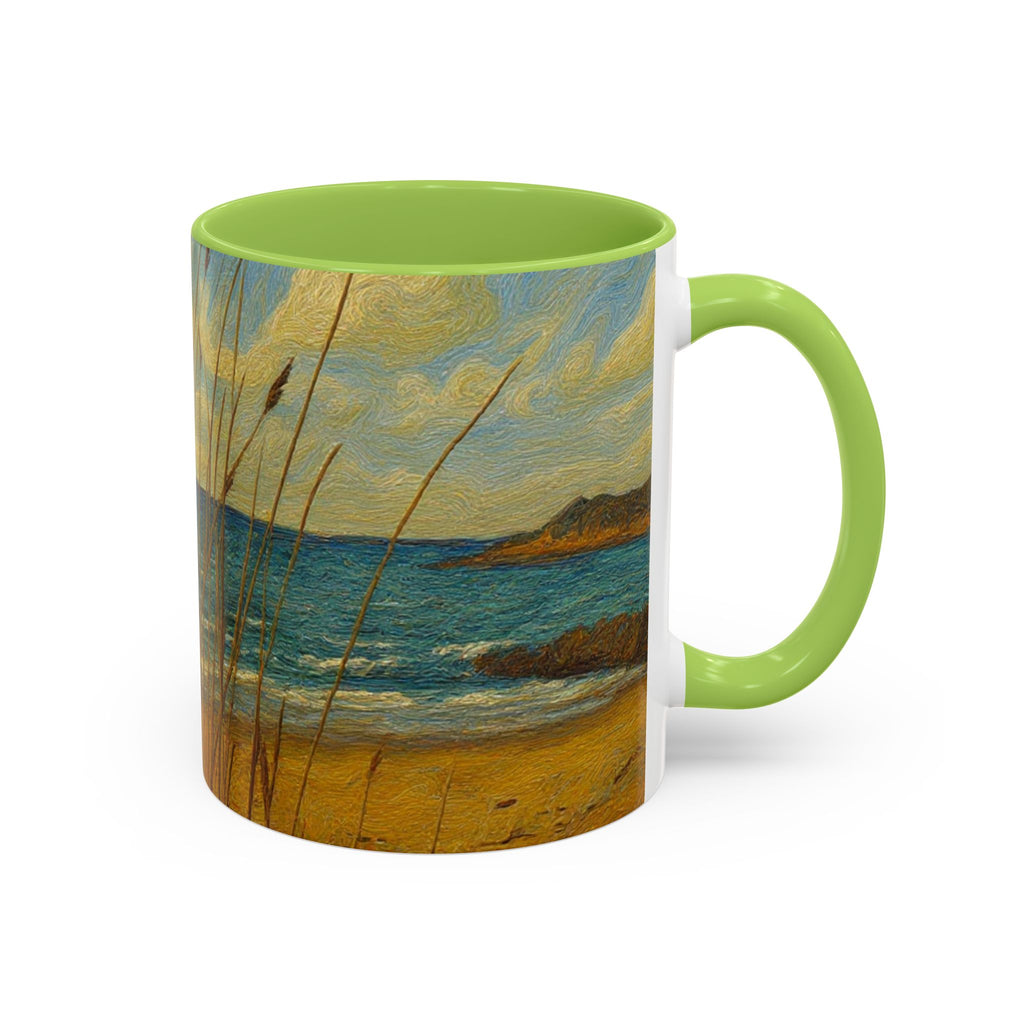 Coastal Beach Scene Accent Coffee Mug — Sea Dunes 11/15oz